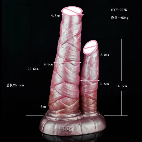 YOCY-FA2075 XXL Realistic Horse Double Dildo Silicone Fantasy Animal Penis With Sucker